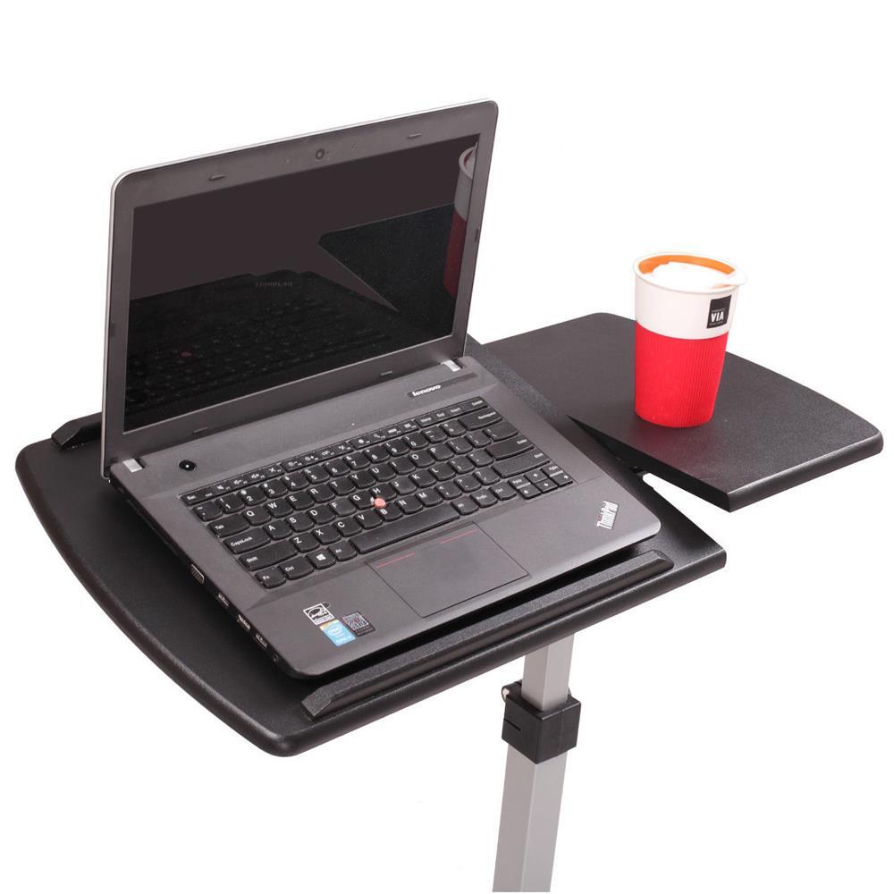 Rolling Height Angle Adjustable Laptop Stand Computer Desk Portable PC Bed Table