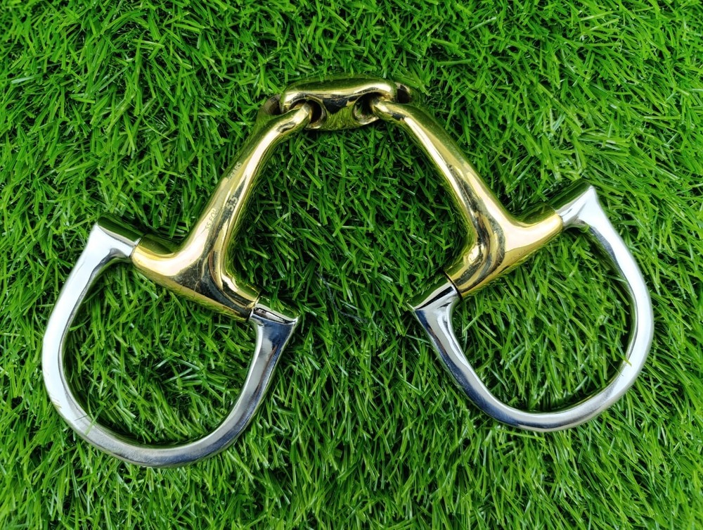 Horse D Ring Bit German Silver Mouth Double Joint