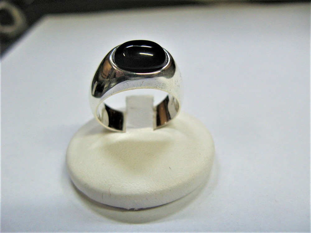 MENS RING CABOCHON ONYX SILVER 925 CRAFTSMANSHIP