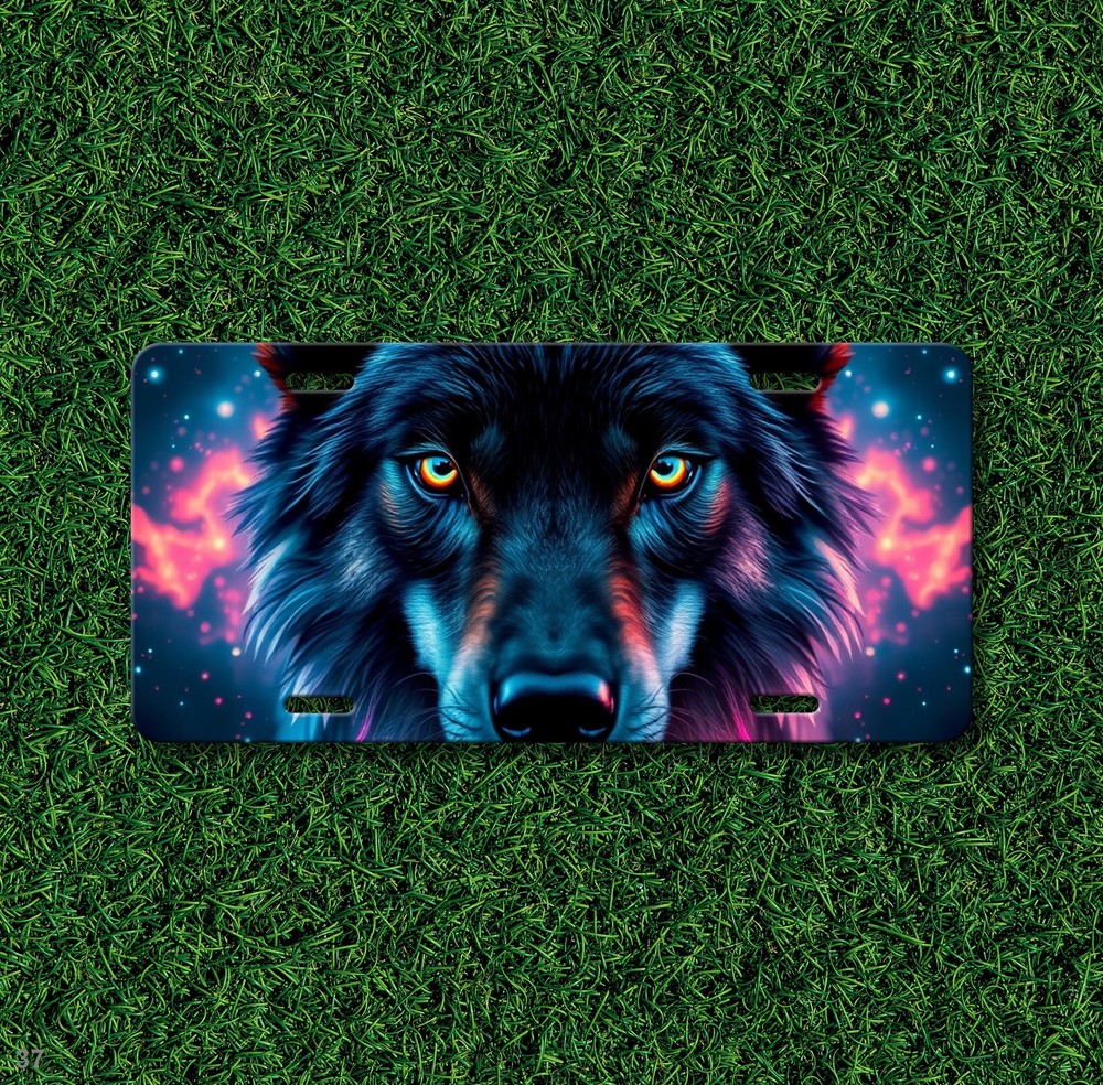 Intense Wolf License Plate Add Text Front Plate Special Gift