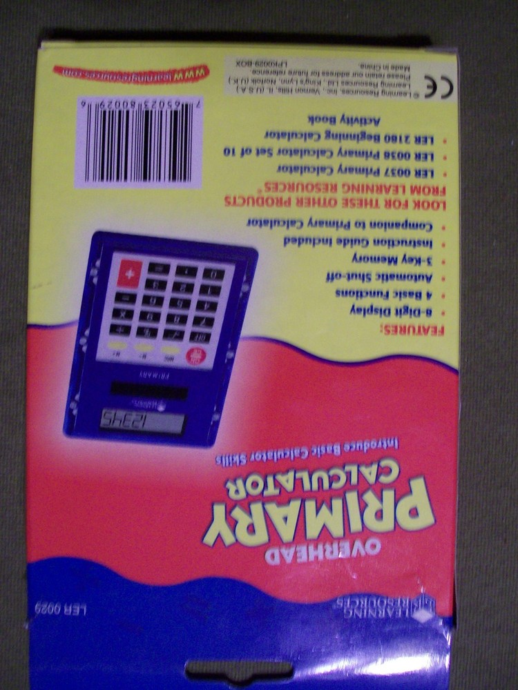 OVERHEAD PRIMARY CALCULATOR INTRODUCE BASIC CALCULATOR SKILLS READING RESOURCES