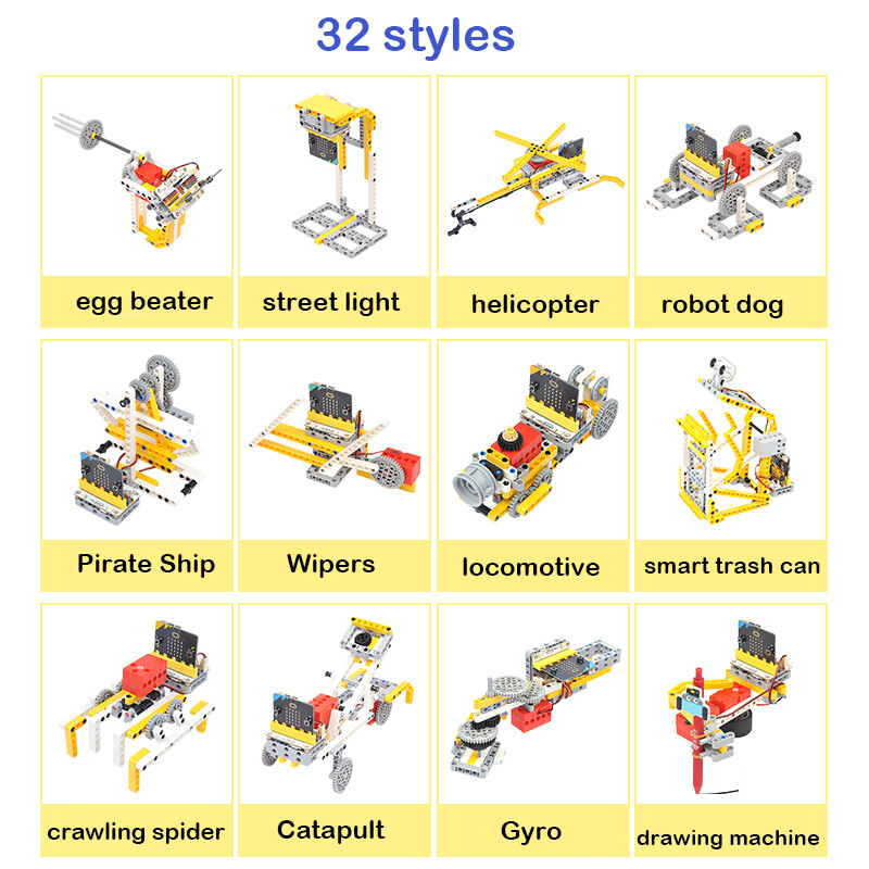 For micro:bit Expansion Board Kinds of Model Programming Robot Course 32 IN 1