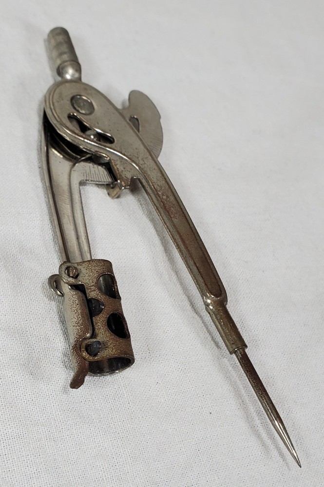 3 Vintage Technical Drafting Compass & Bow Compass Lot - Metal Drafting Tools