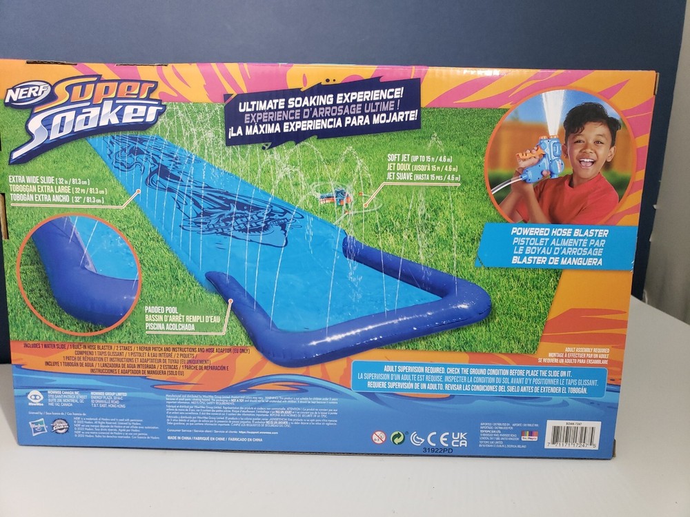 Super Soaker Blast Water Slide – 16 Ft Outdoor Slid–Includes Extra Water Blaster