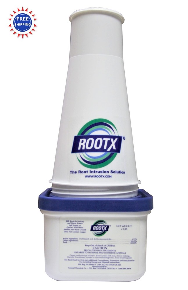 Sewer Root Control Foaming 2LB JAR ROOTX Funnel APPLICATOR Lines Septic Systems