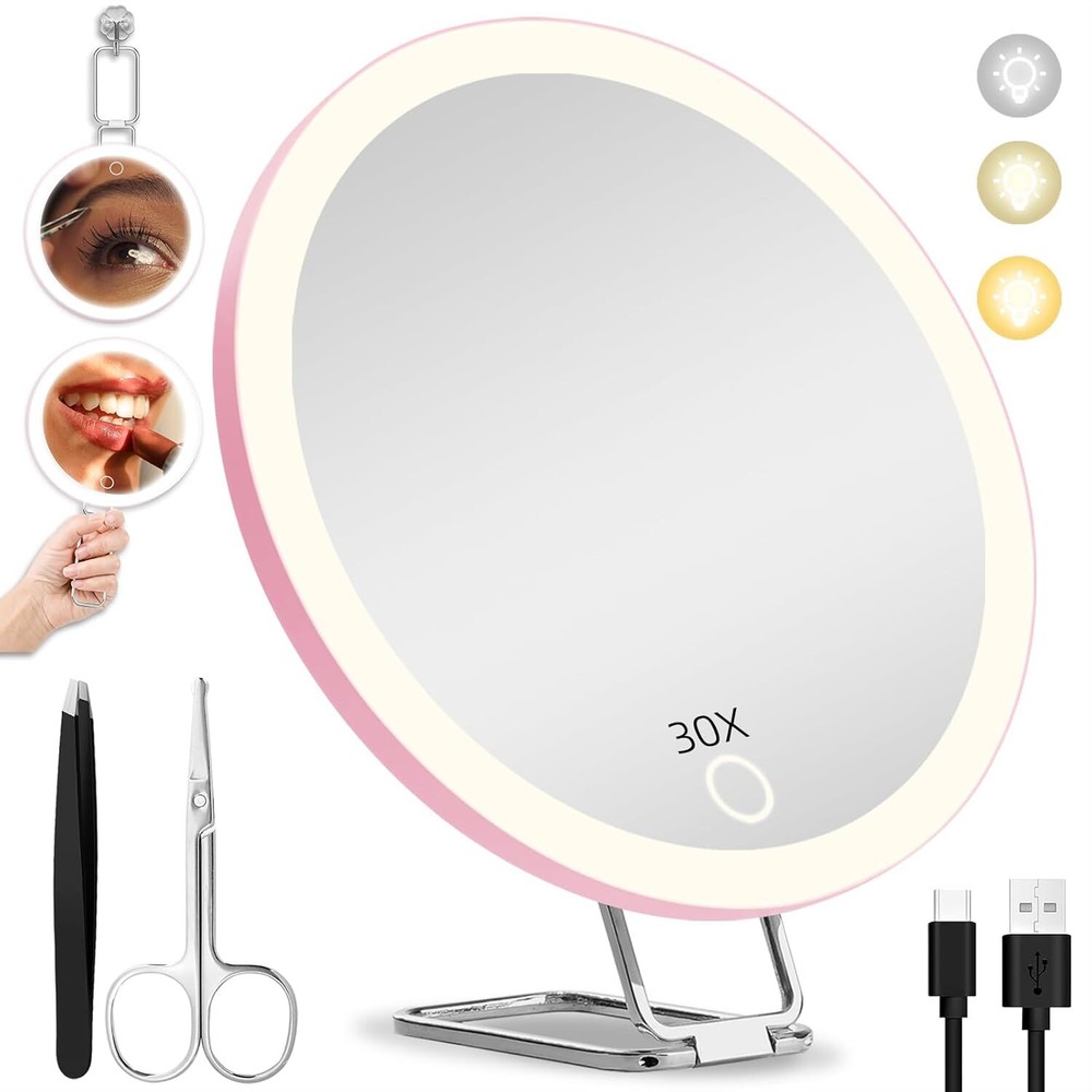 Magnifier with light, 30x Travel Magnifier with light