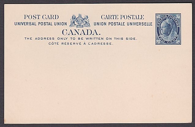 CANADA QV 2c postcard unused...............................................A1687
