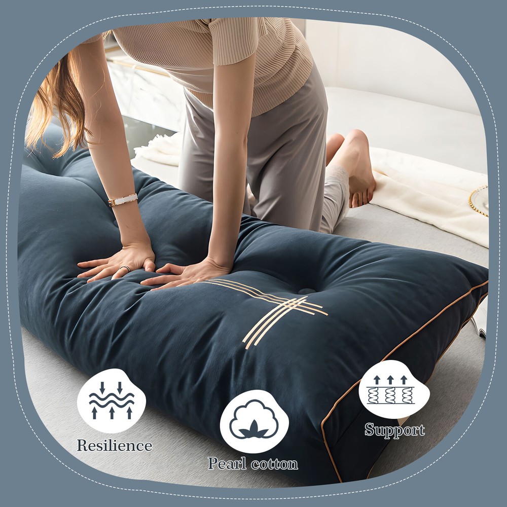 Triangular Headboard Wedge Bed Rest Reading Pillow Backrest with Removable Cover