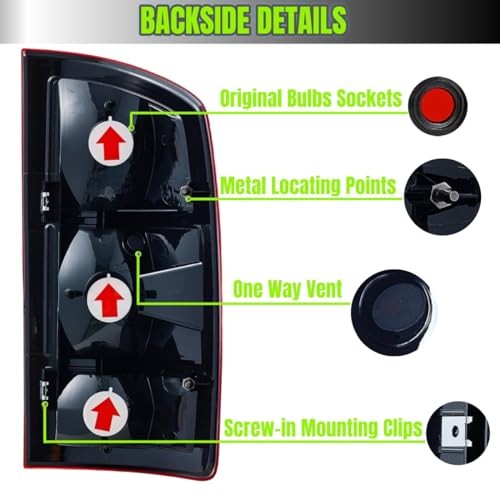 Tail Lights Compatible With 2002 2003 2004 2005 2006 Driver Side+Passenger Side