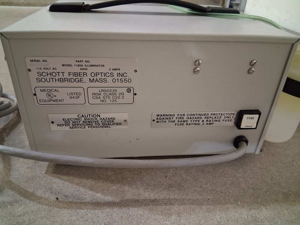 Schott Fiber Optics Model 1185A Illuminator