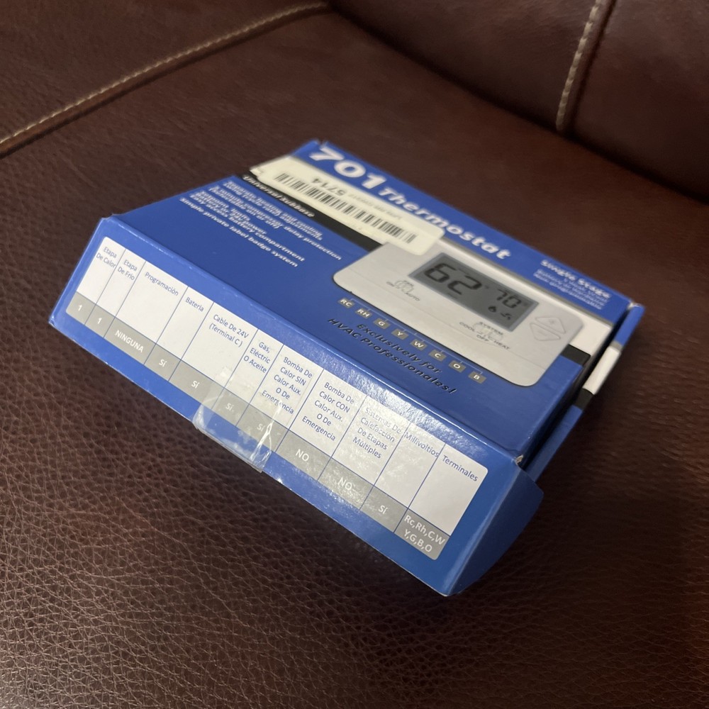 701 Digital Thermostat with Large LCD Display Non-Programmable Single Stage