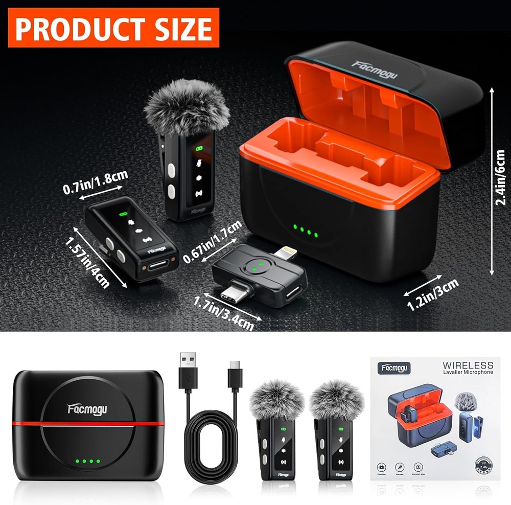 K80 Professional Mini Wireless Lavalier Microphone for iPhone Android Tablets (L