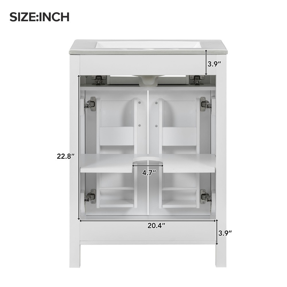 Bathroom Vanity Combo W Ceramic Sink Luxurious Space-Saving Vanity