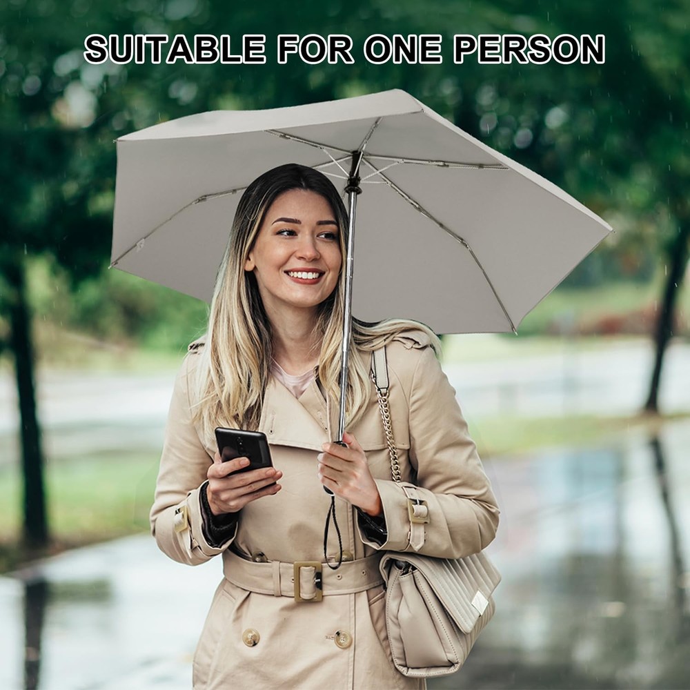 Compact Mini Umbrella Folded: 11 inches, Open Diameter: 37.4 07.Gray