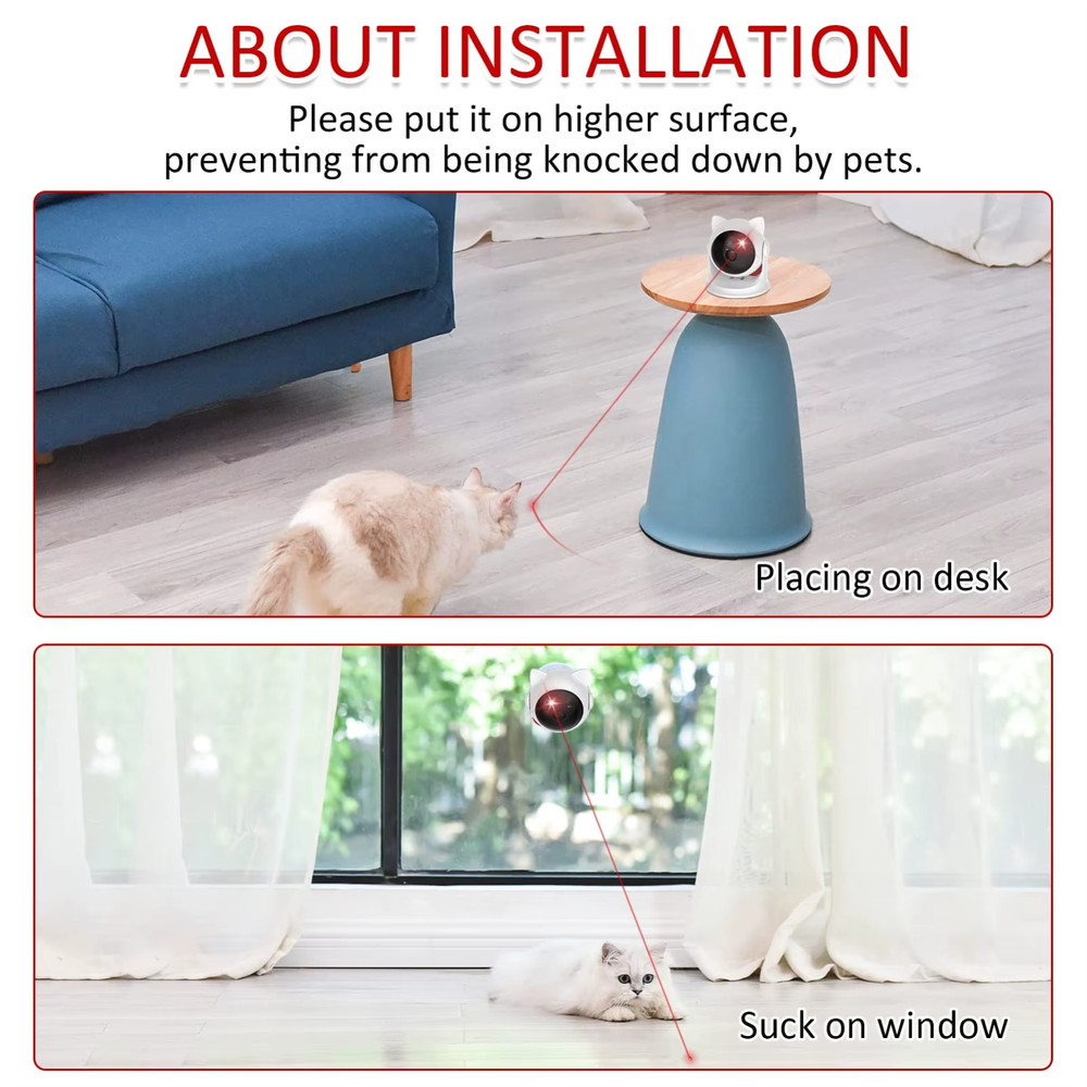 Automatic Cat Laser Toy Interactive Light Chaser for Pets