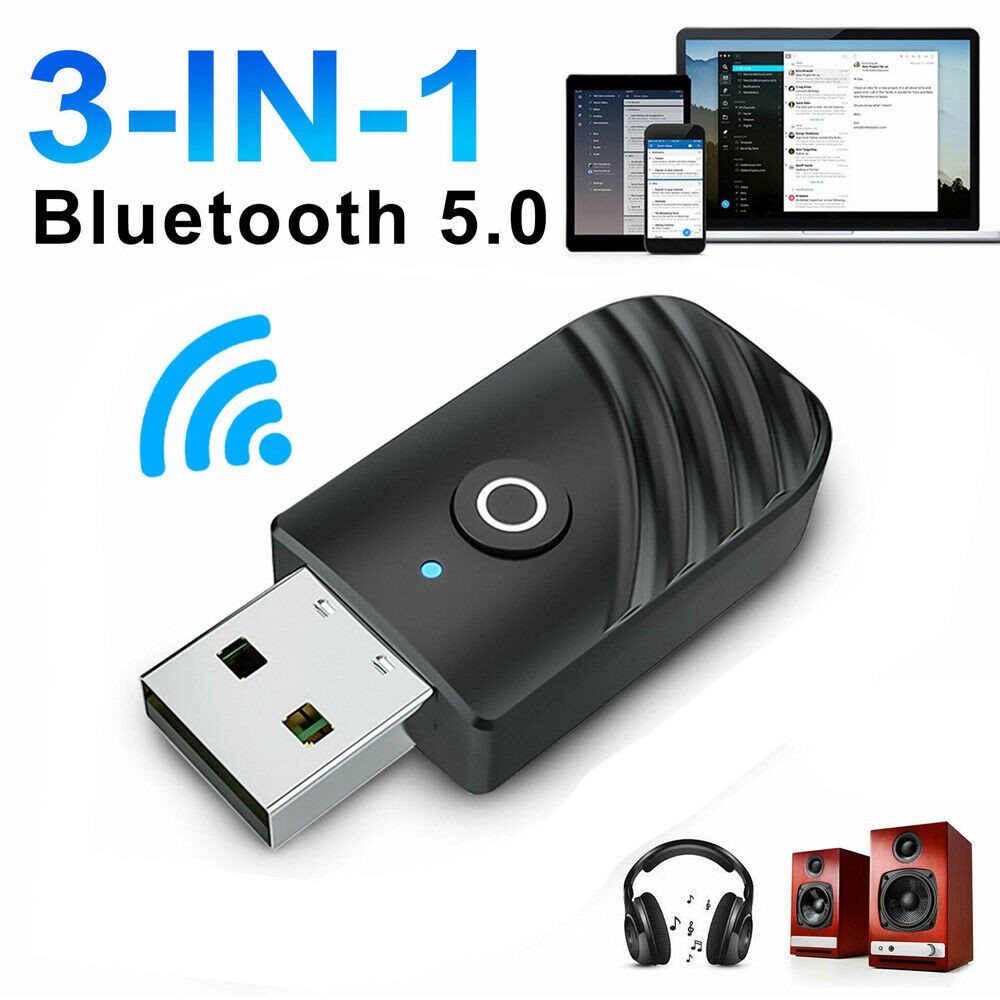 Wireless USB Bluetooth 5.0 Audio Transmitter Receiver Adapter For PC TV Car