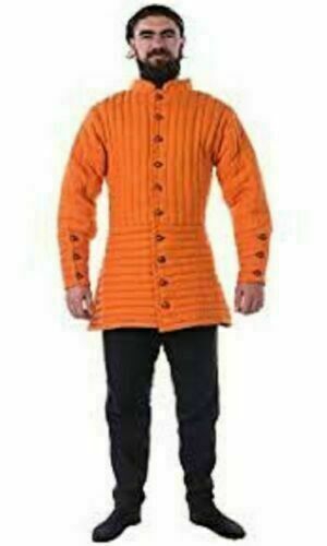 Medieval thick padded Orange Gambeson coat/ Jacket Armor reenactment New Year Gi