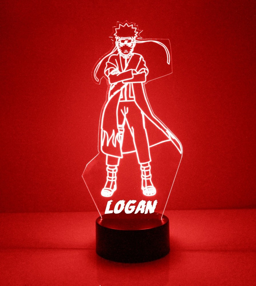 Naruto Uzumaki Engraved Anime LED Night Light, with Remote Control, Light Up