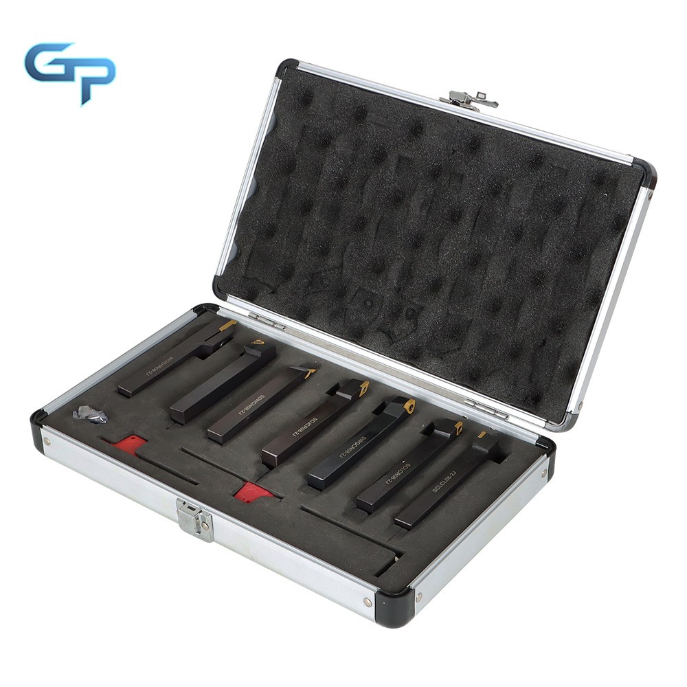 7Pcs Carbide Indexable Turning Tool 1/2" Tool Bit Thread Insert+Holder For Lathe