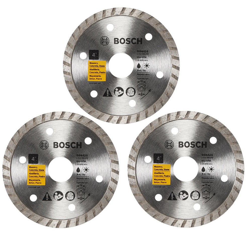 Bosch DB442 4 Inch Turbo Diamond Blade, 3 Pack