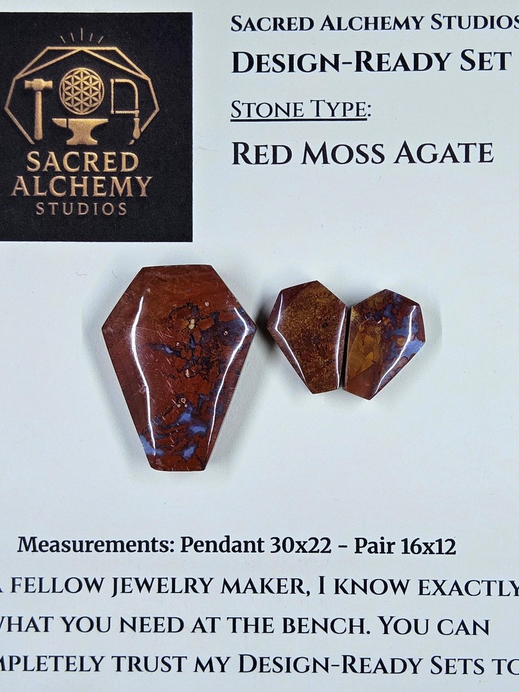 Coffin Shape - Red Moss Agate - Design-Ready Set