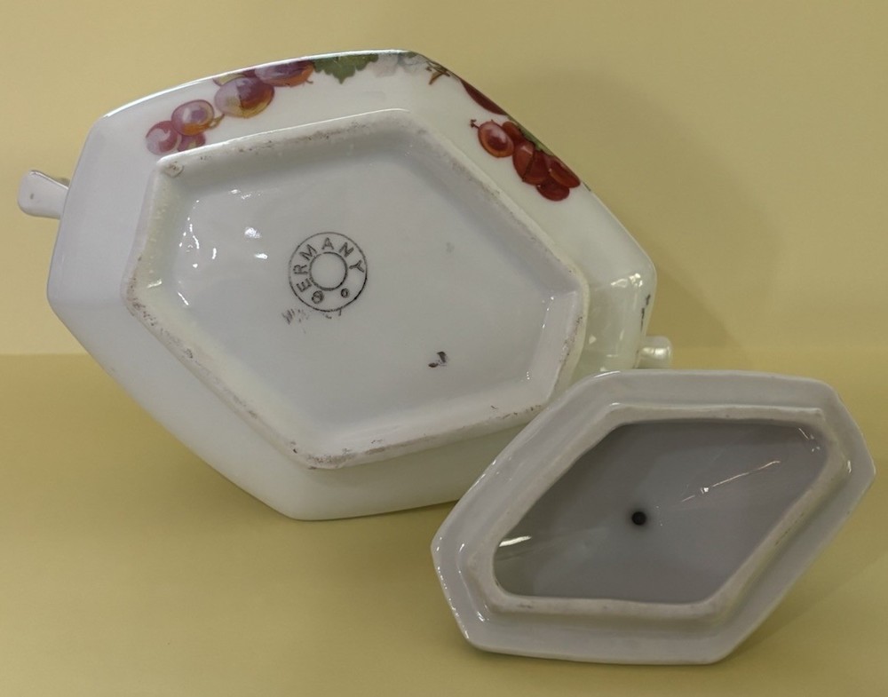 Vintage Grape Sugar Bowl, Made In Germany