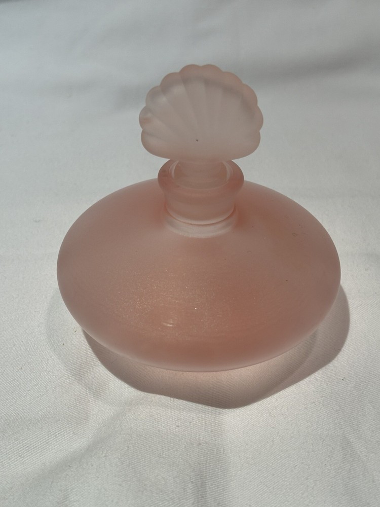 Blown Frosted Glass Perfume Bottle Shell Shape Stopper.