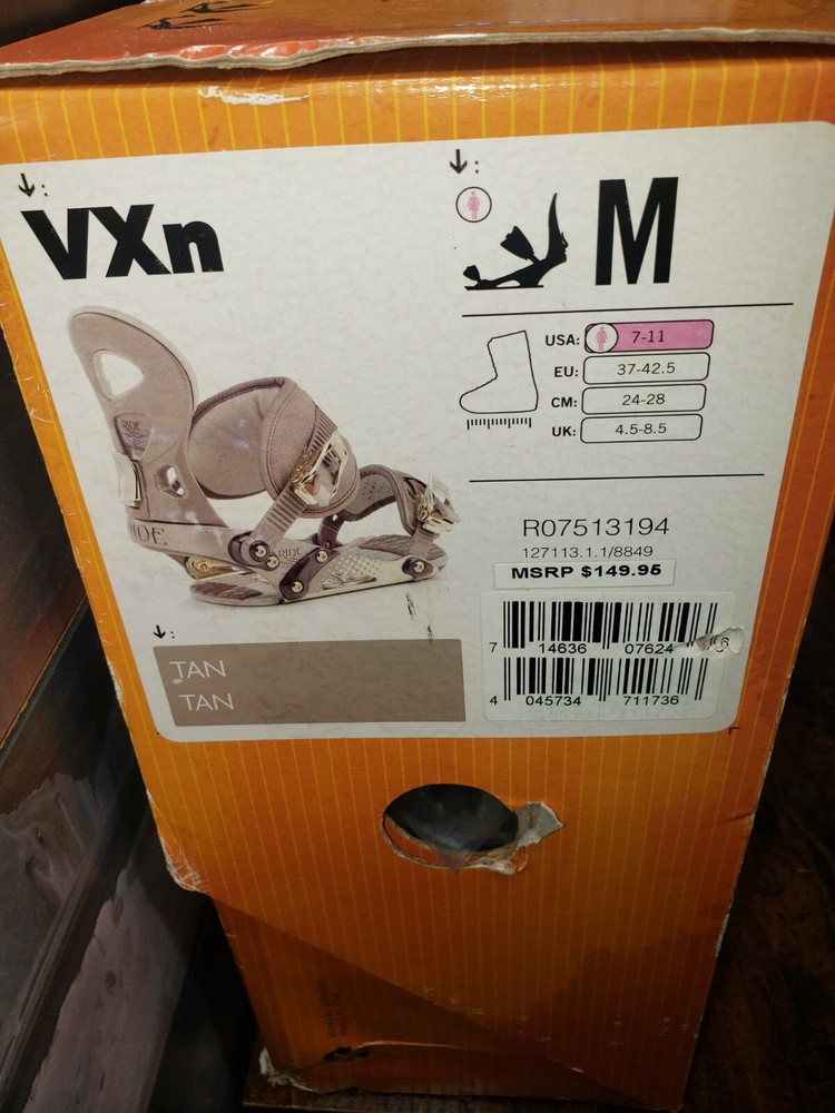 Ride VXN Convertible Snowboard Bindings Grey Medium size 7-11