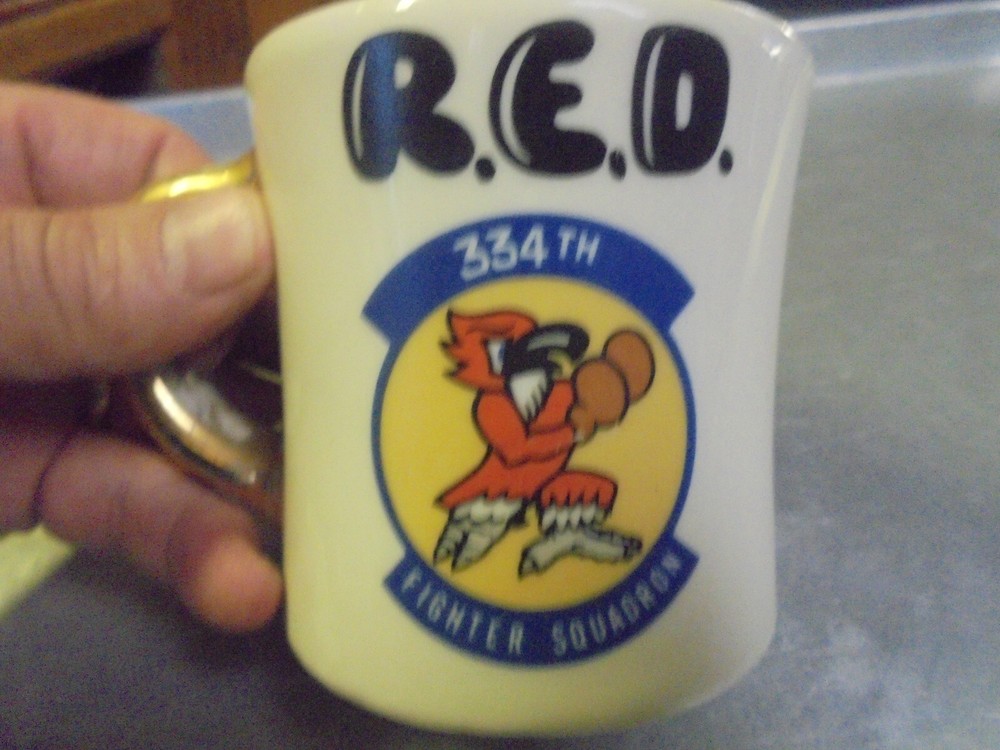 Vintage 334th Fighting Squadron R.E.D. coffee mug