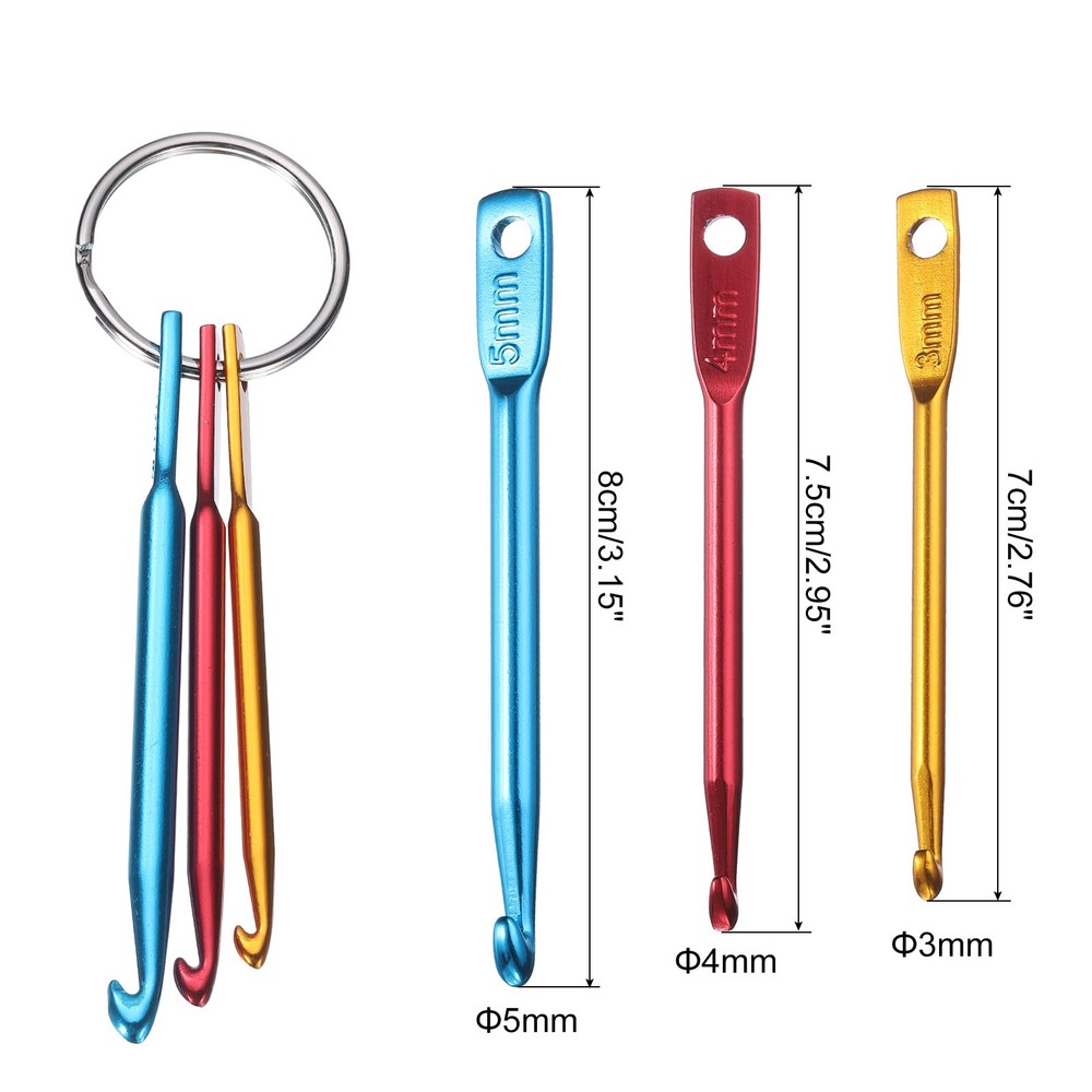 Aluminum Keychain Crochet Hook Mini Mixed Small Short Crochet Tool