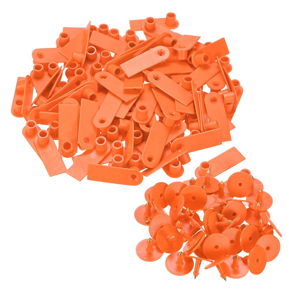 100-Pack Sheep Ear Tags, TPU Blank Livestock Ear Tags [Orange]