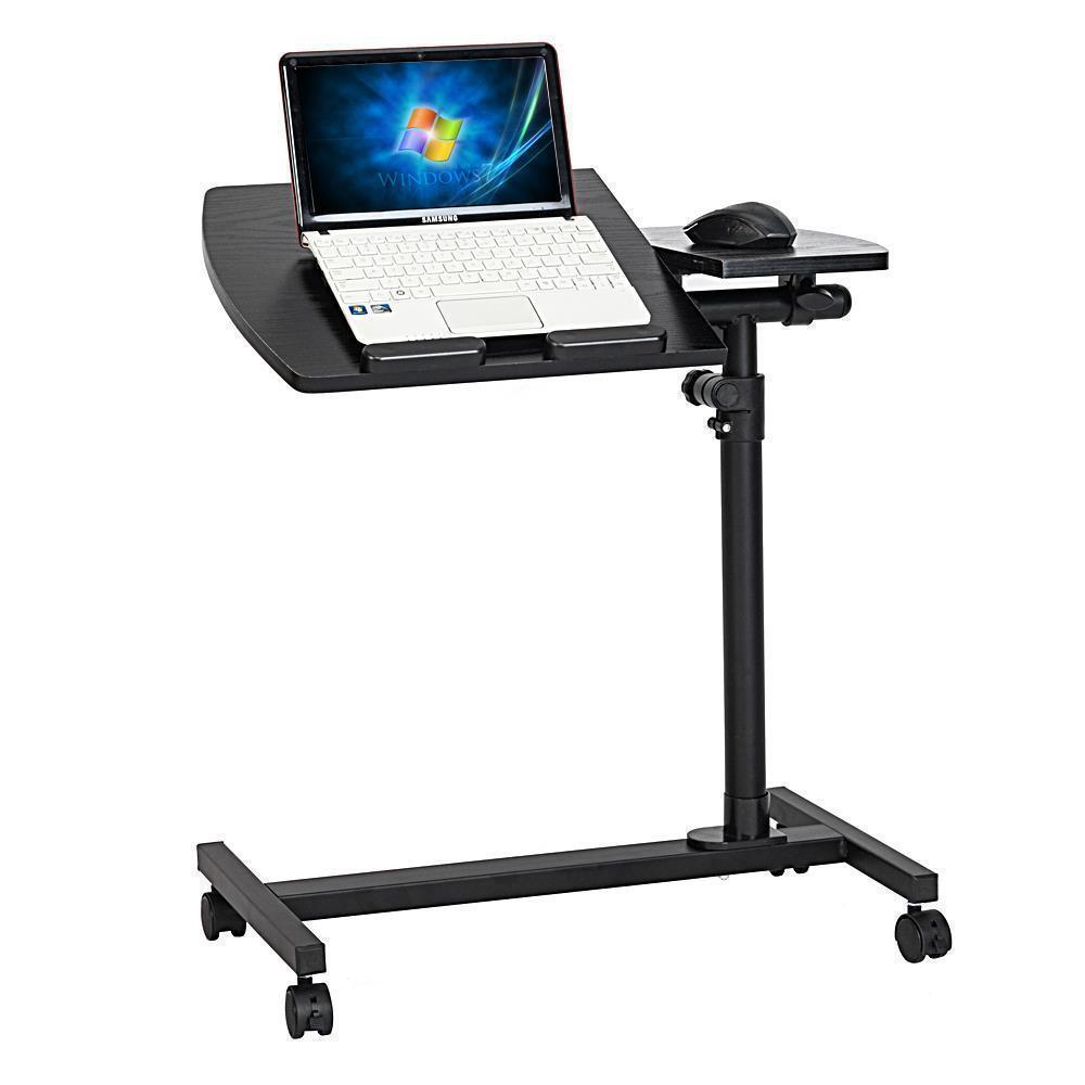 Home Office Laptop Desk Rolling Adjustable Portable Table Computer Mobile Stand