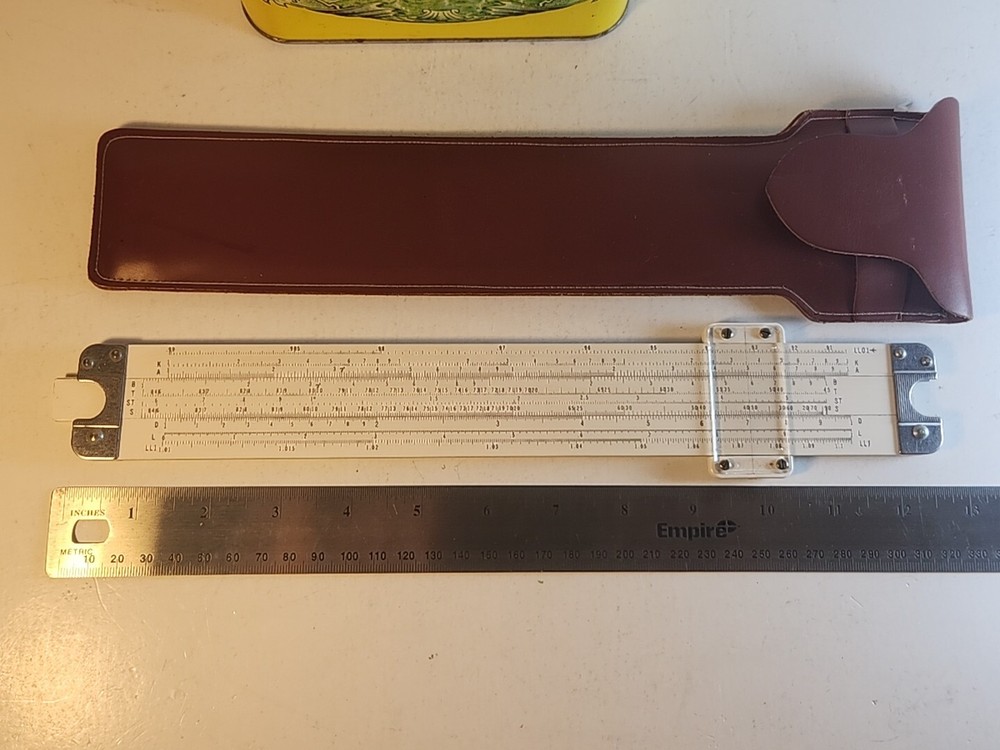Acu-Math No. 1500 12-1/2" Plastic Slide Rule with case