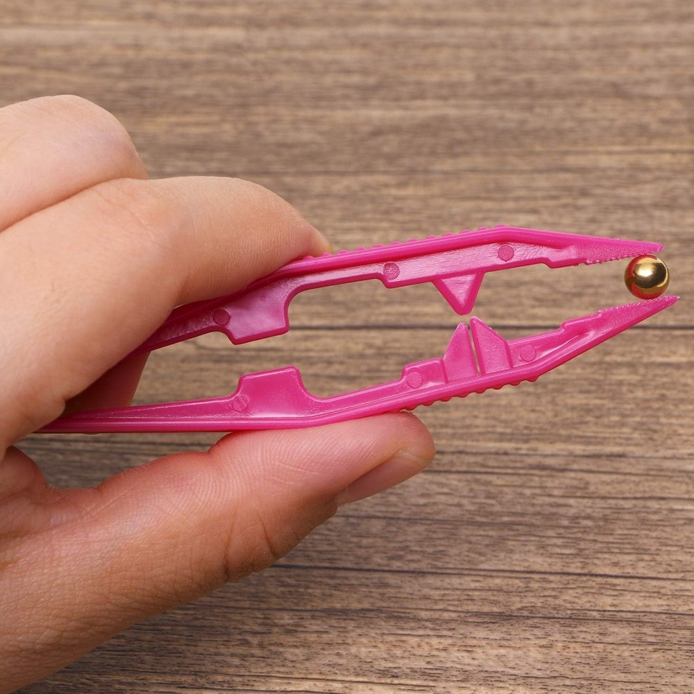 Multifunctional Plastic Bead Tweezers in 5 Assorted Colors for Creative Projects