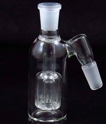 14MM CLEAR HOOKAH WATER PIPE ASH CATCHER BOX PERC 45DEGREE