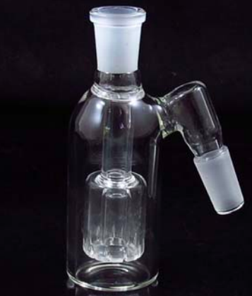 14MM CLEAR HOOKAH WATER PIPE ASH CATCHER BOX PERC 45DEGREE