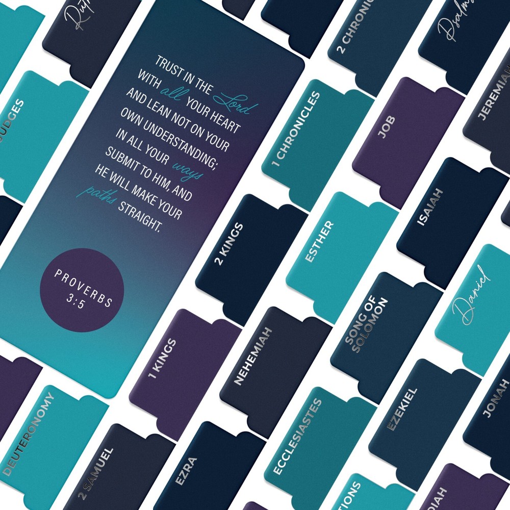 OFFILICIOUS 100 Silver-Foiled, Soft-Touch, Laminated Bible Tabs for Bible Study