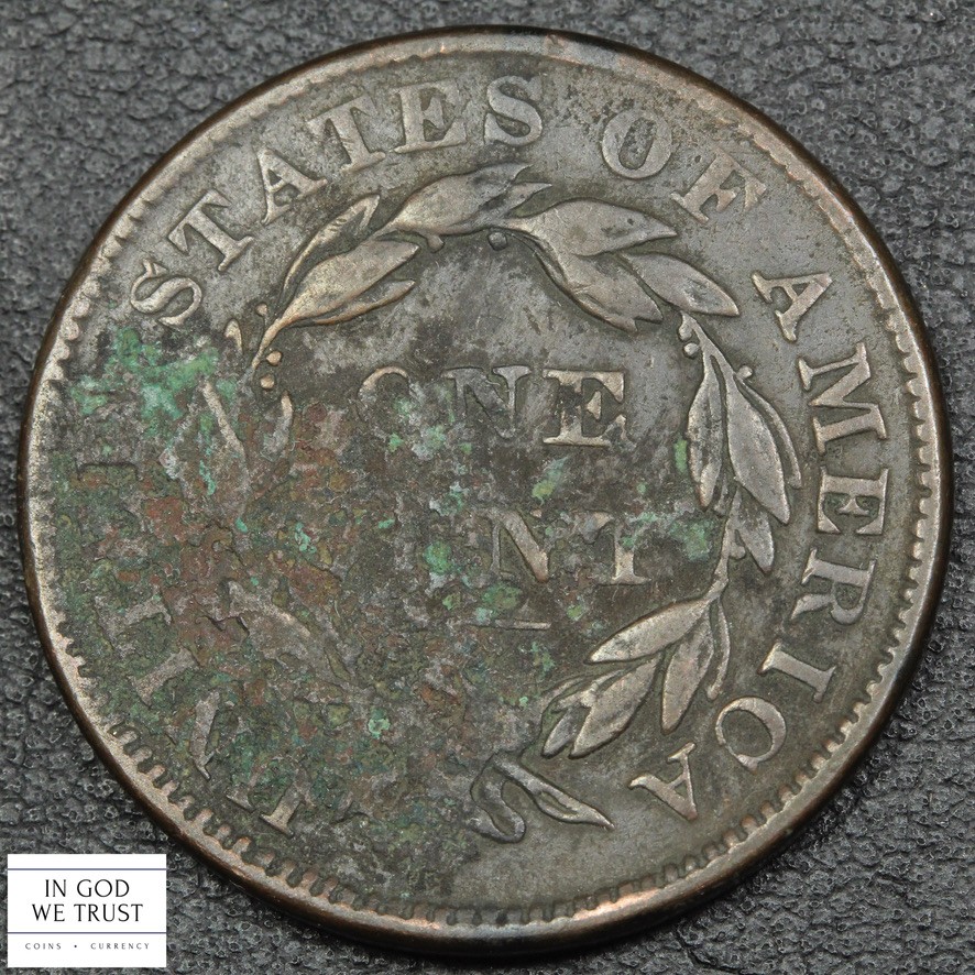 1836 Coronet Matron Head Copper Large Cent 1C - Corrosion