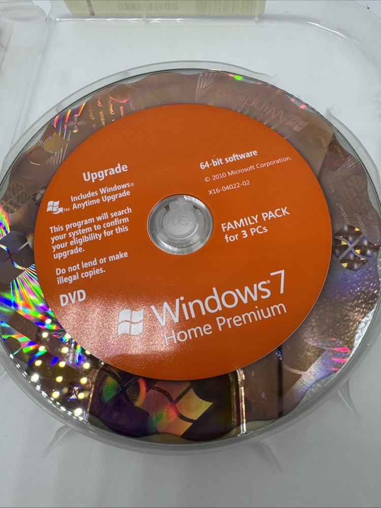 Microsoft Windows 7 Home Premium 2010 Family Pack Pre-Owned
