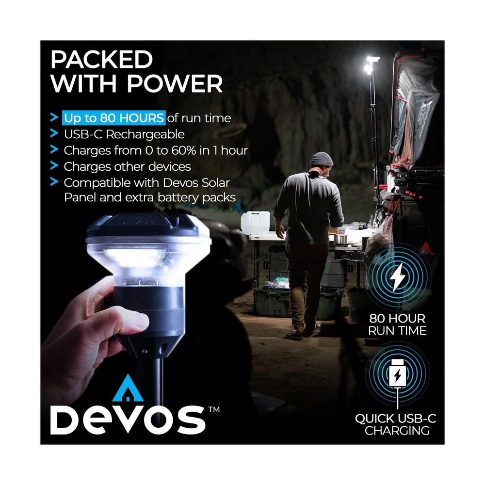 Devos Outdoor LightRanger 1200 - High-Performance LED Tripod Lantern with Adj...