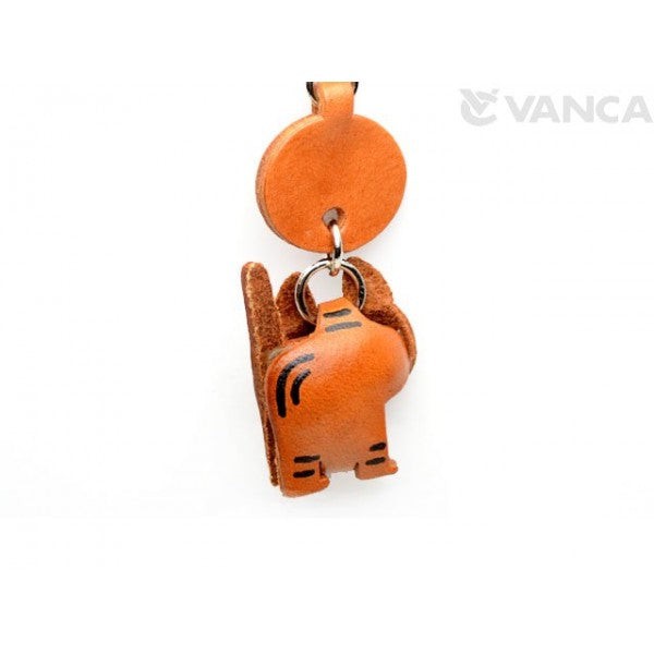 Tabby Walking Cat Japanese Leather Keychains