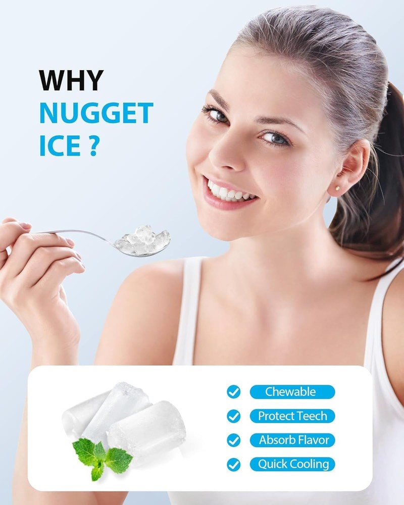 Aeitto Nugget Ice Maker Countertop,Pellet Ice Maker Machine Soft Chewable Ice