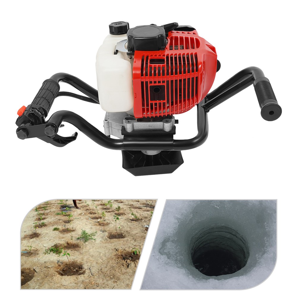 2-Stroke Post Hole Digger Engine, 52CC Gas Powered Earth Auger, NO Drill Bits