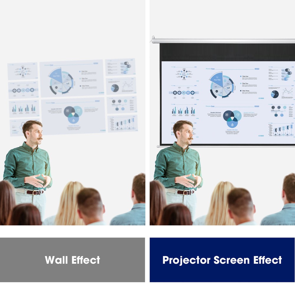 92" 16:9 Electric Auto Motorized Projector Screen Projection with Remote Control