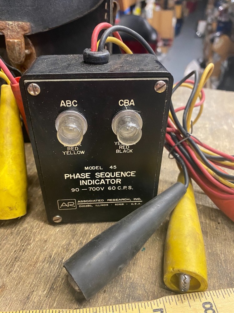 Vtg Electronics Associated Research Motor rotation Phase Sequence Indicator Set!