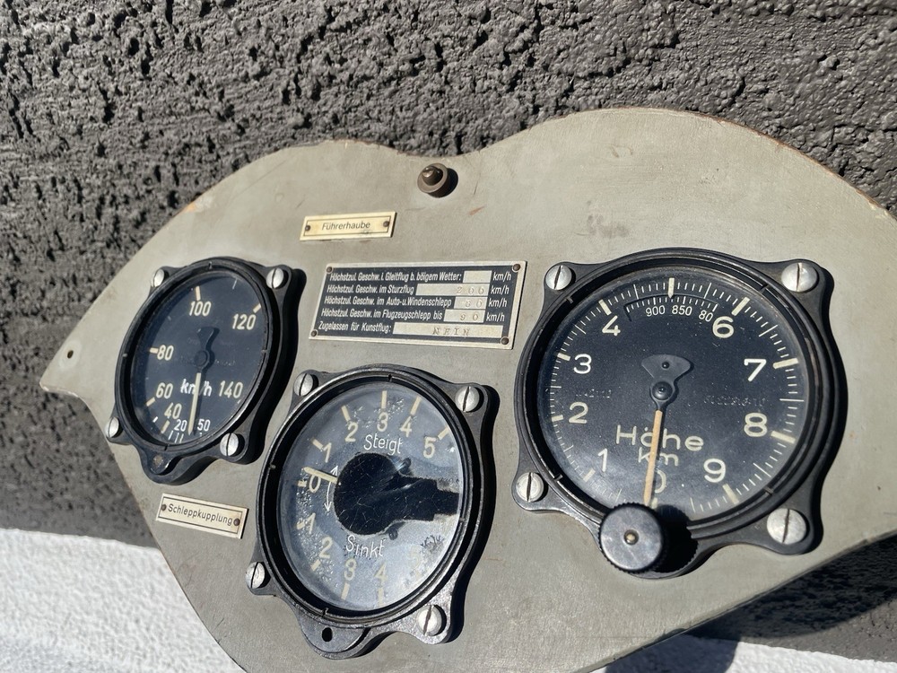 WWII German Glider Flight Panel - WW2 German Glider Panel - WWII German Pilots