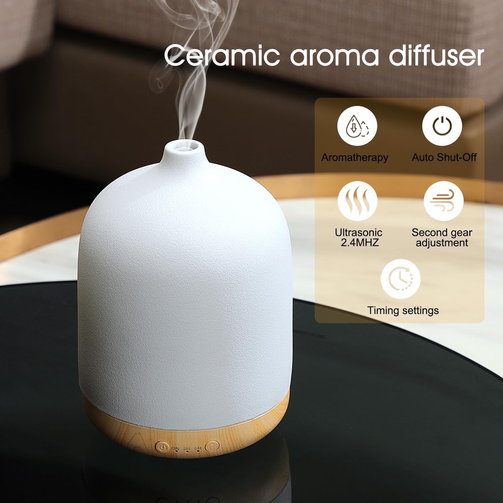 Ceramic Essential Oil Diffusers for Home, Decorative Bedroom Aromatherapy Sce...