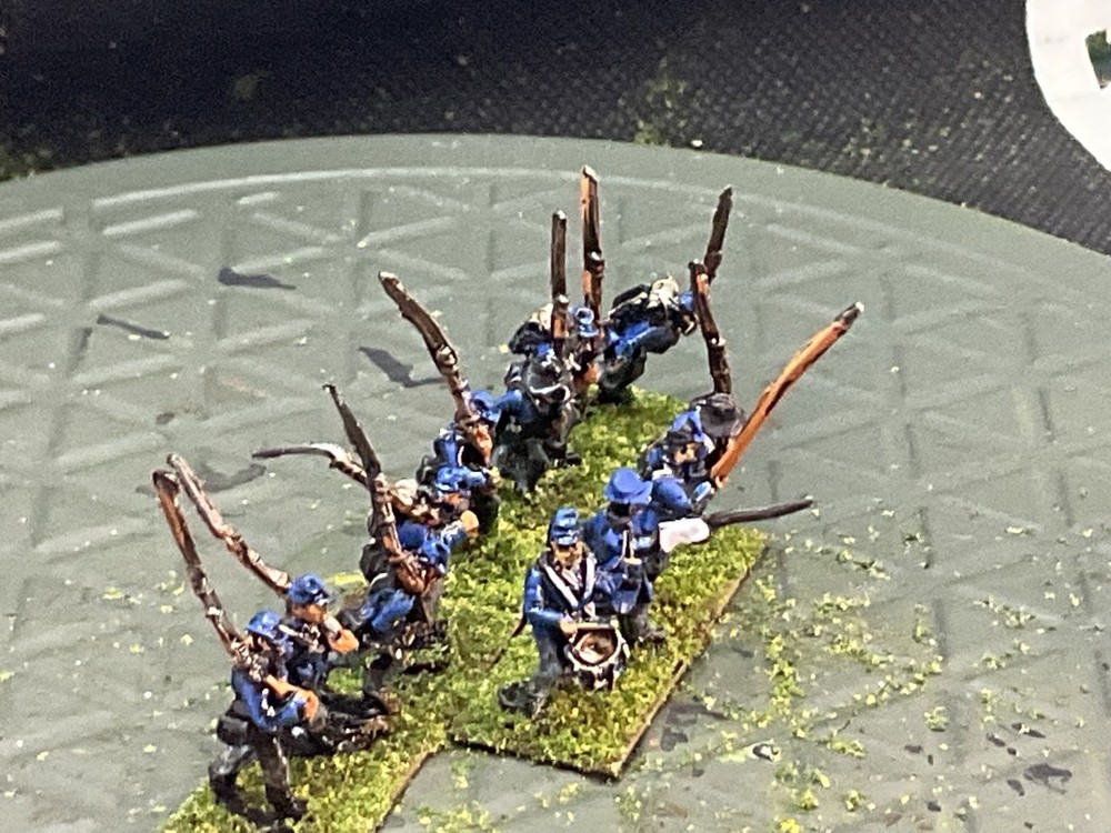 15mm Painted ACW Union Infantry Bn w/ Command (12 Figs)
