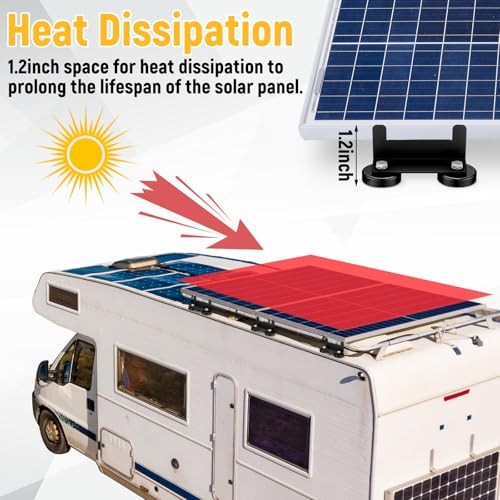 Pack 1200 Lbs No Drill Magnetic Solar Panel Mount Bracket Solar Panel 4 Black