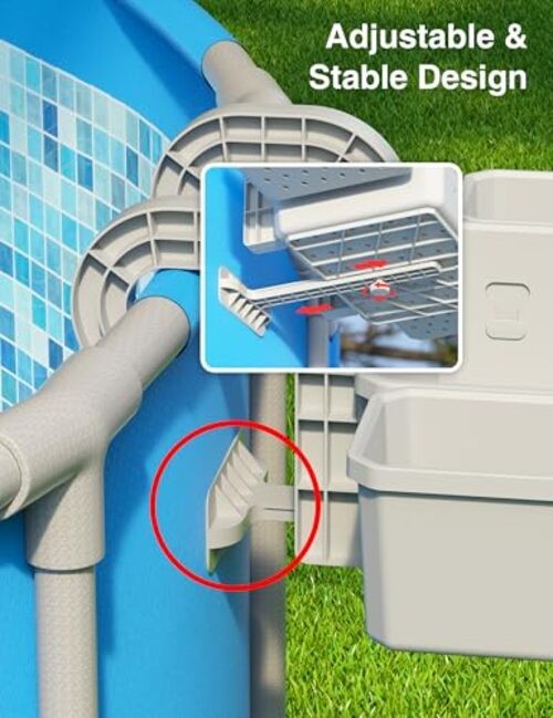 Poolside Storage Basket with 2 Cup Holders, Stretchable Above Ground 1 Pack